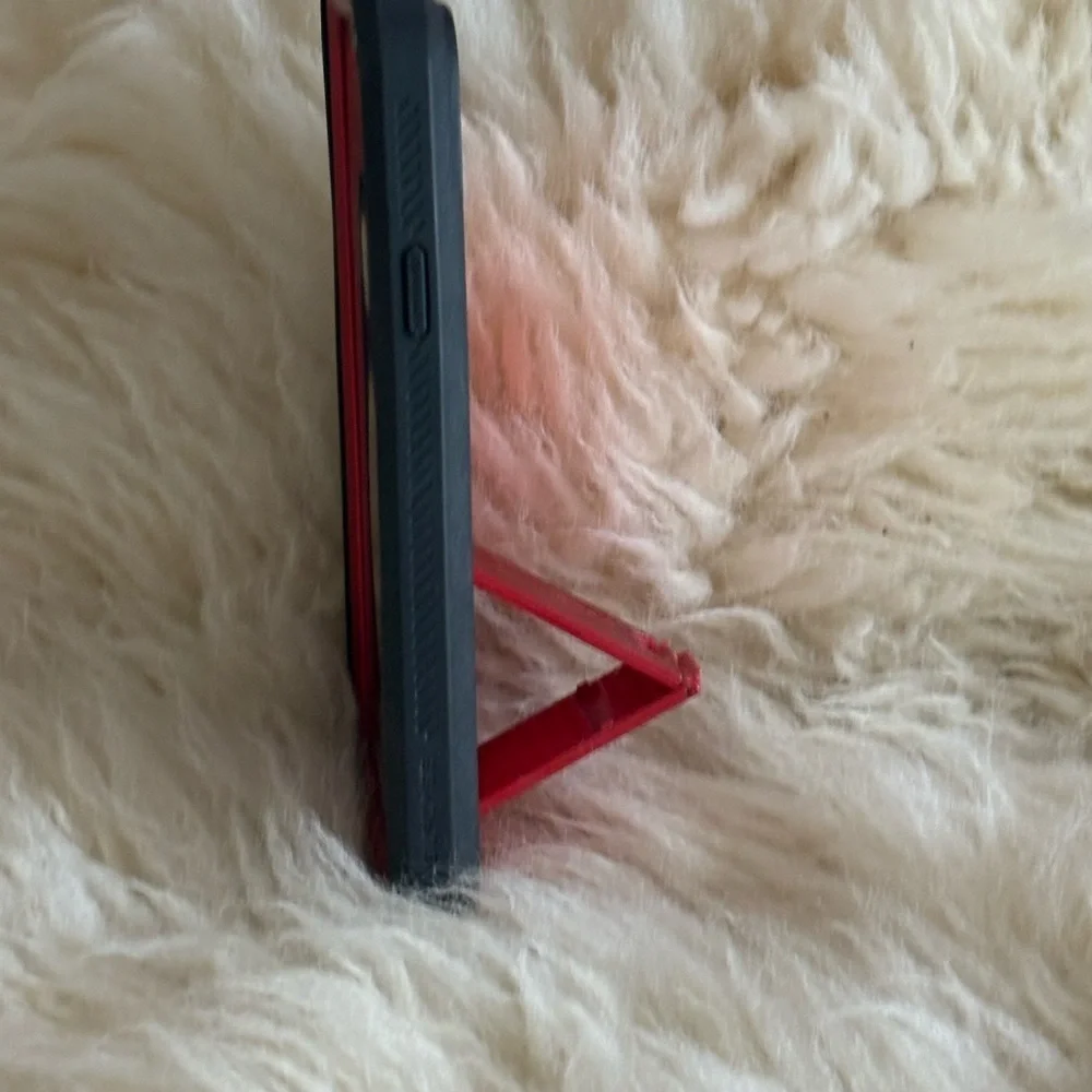 Red and Black Protective Phone Case with Stand